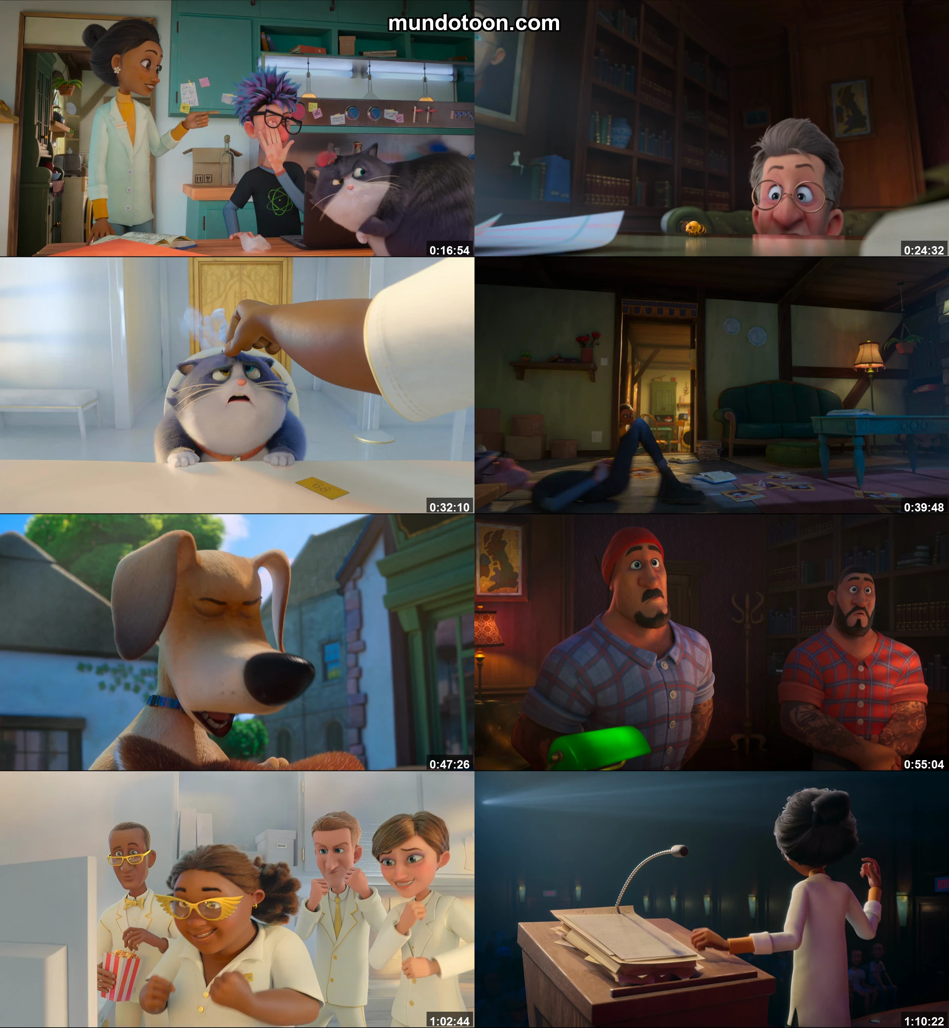 Collage de capturas de pantalla de Un Gato con Suerte