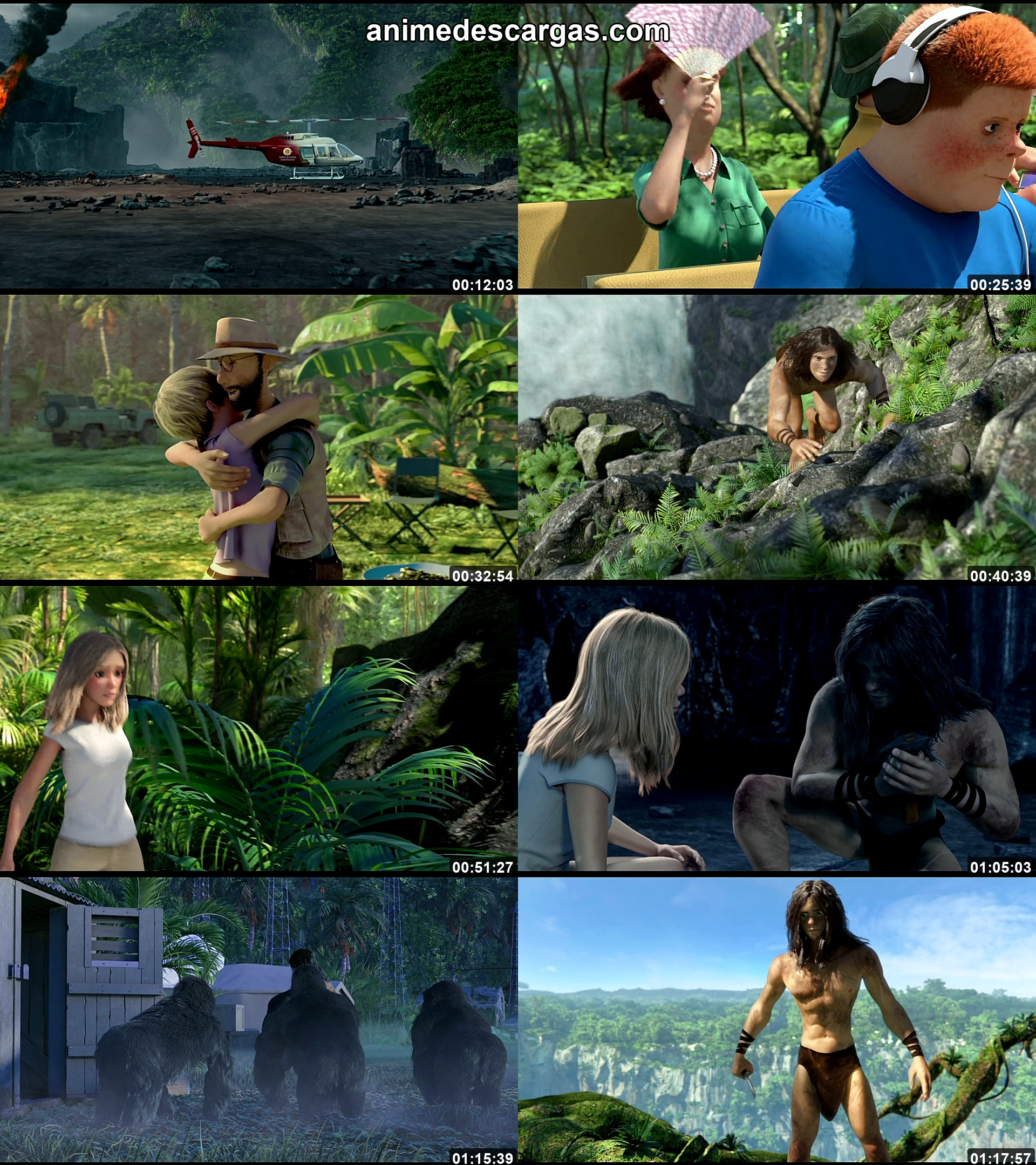 Collage de capturas de pantalla de Tarzan Collage de capturas de pantalla de Tarzan