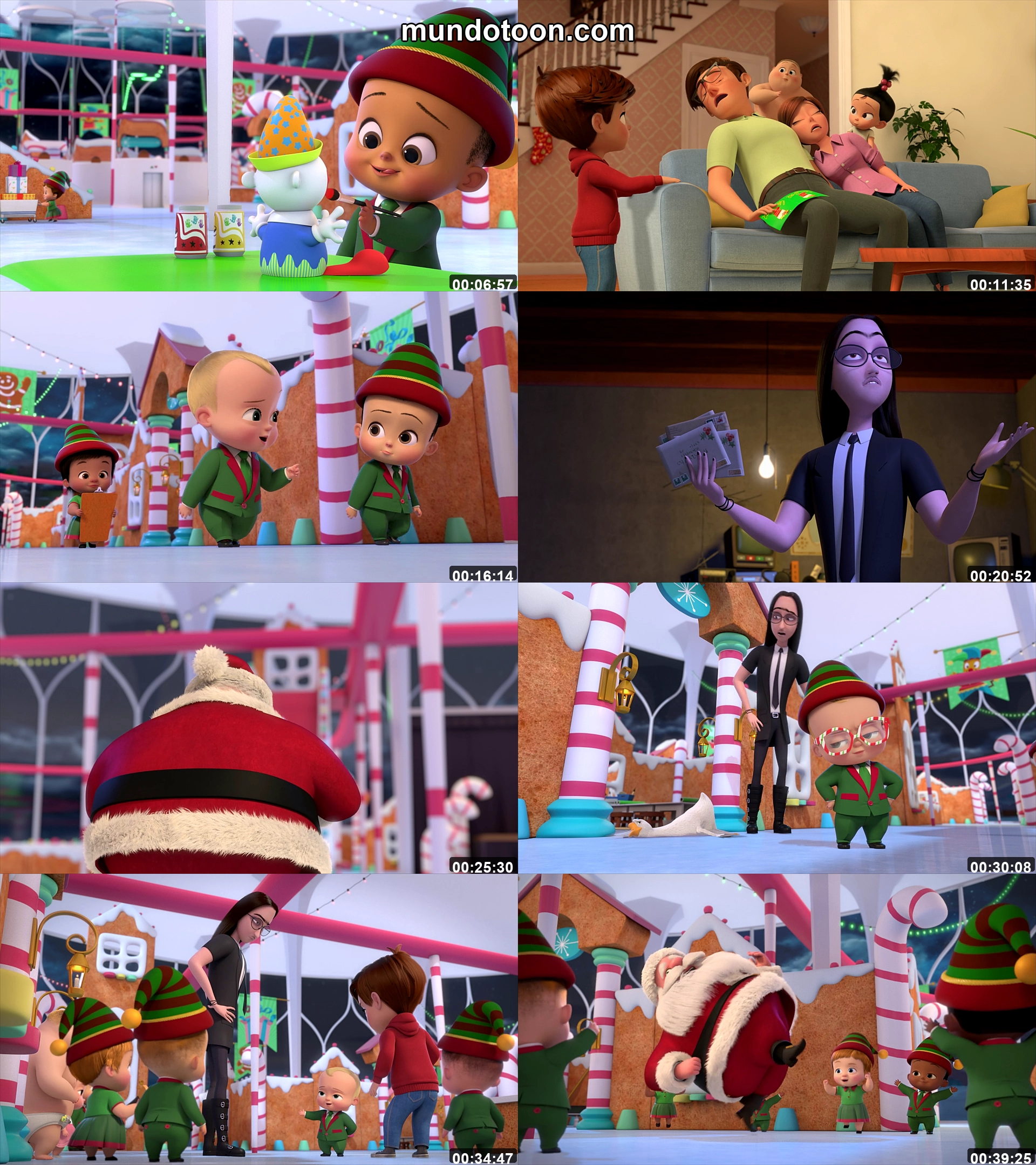 Collage de capturas de pantalla de Un jefe en pañales: Especial de Navidad