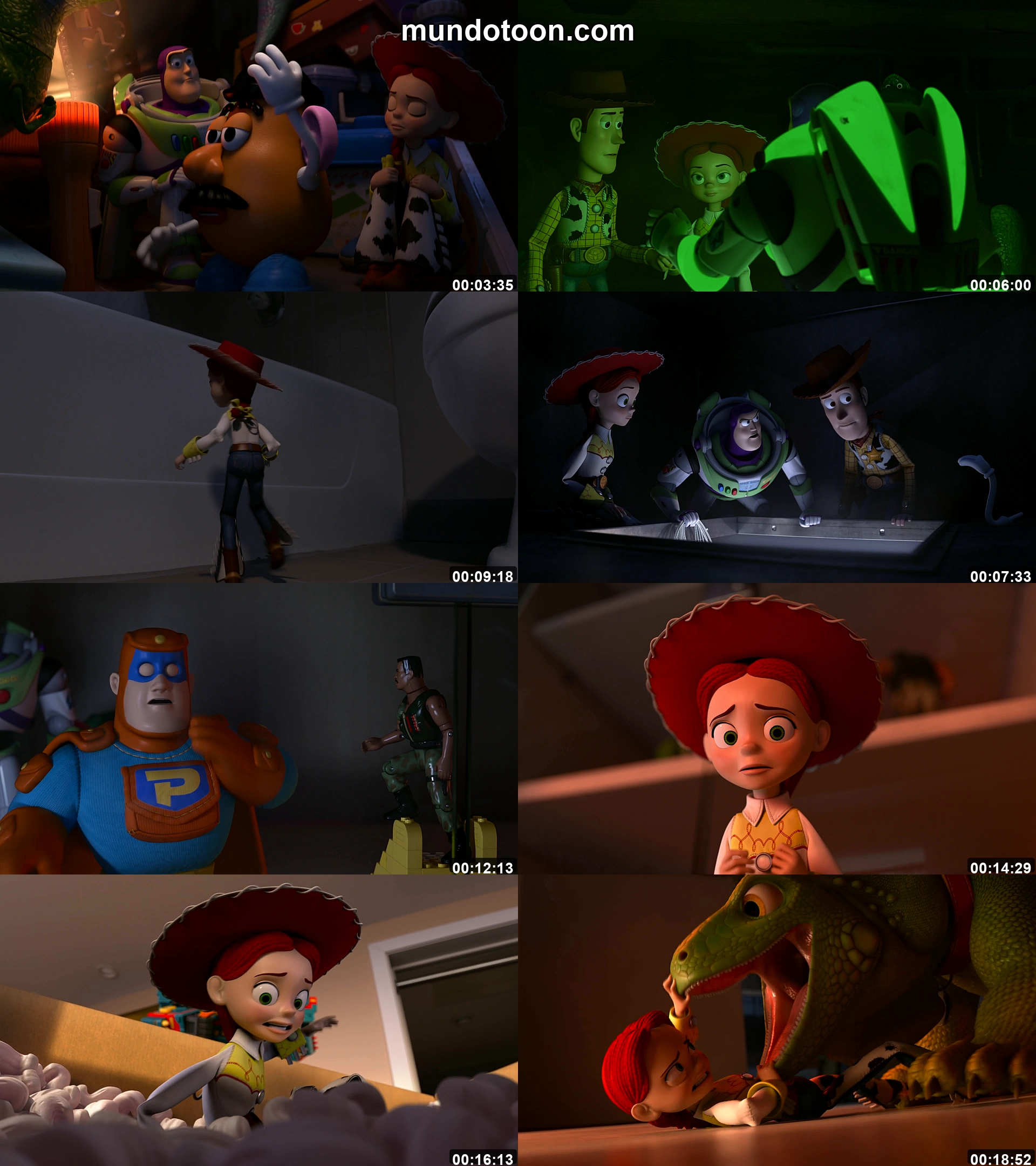 Collage de capturas de pantalla de Toy Story: Vida de lámpara