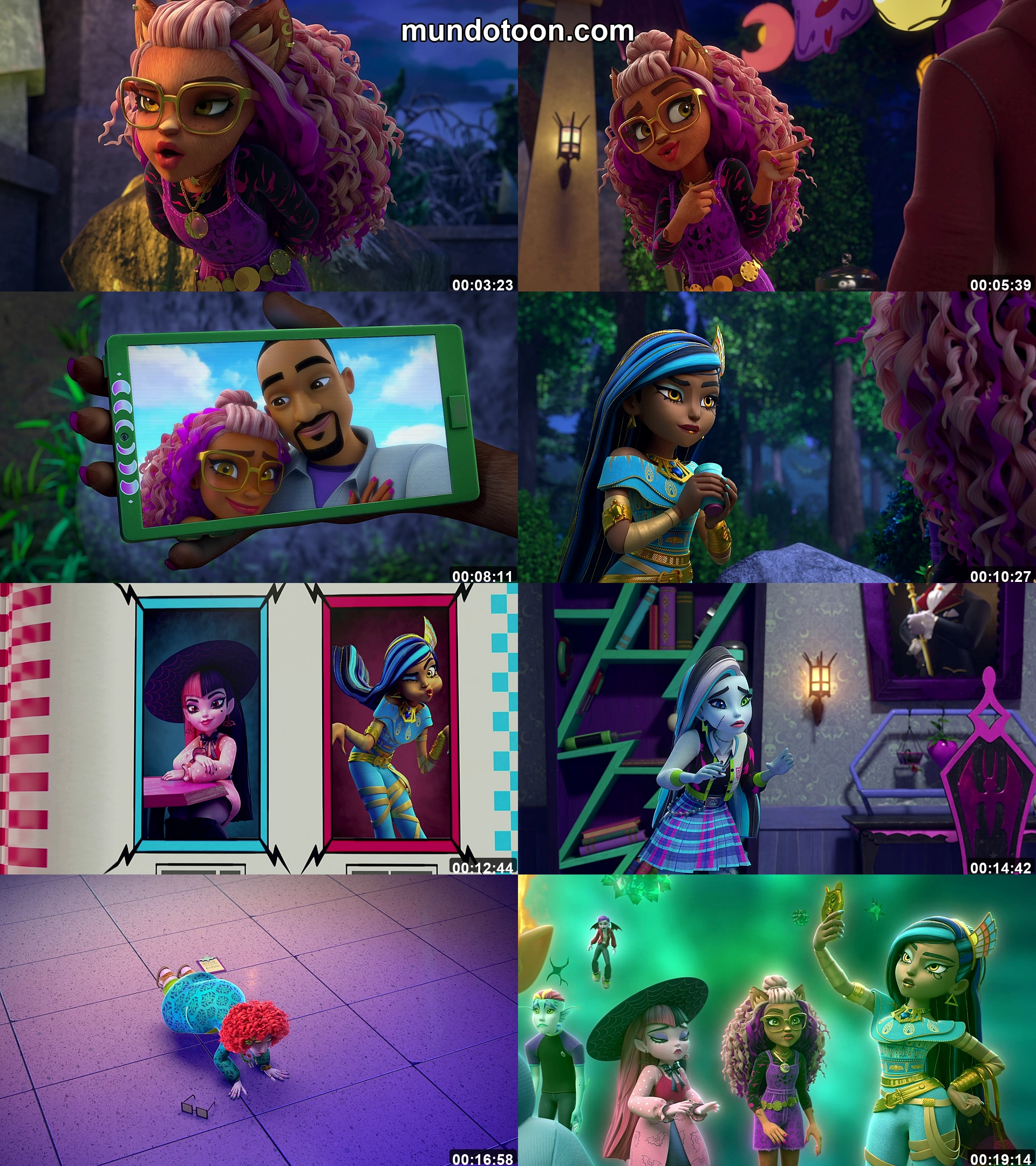 Collage de capturas de pantalla de Monster High
