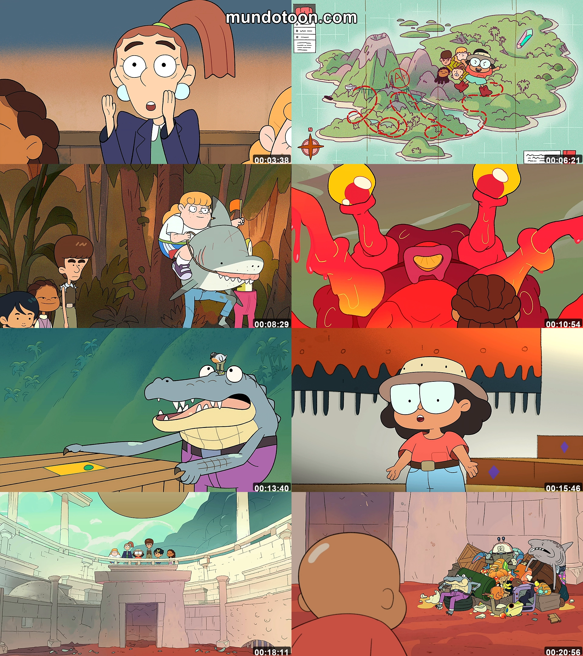 Collage de capturas de pantalla de StuGo: campamento de verano