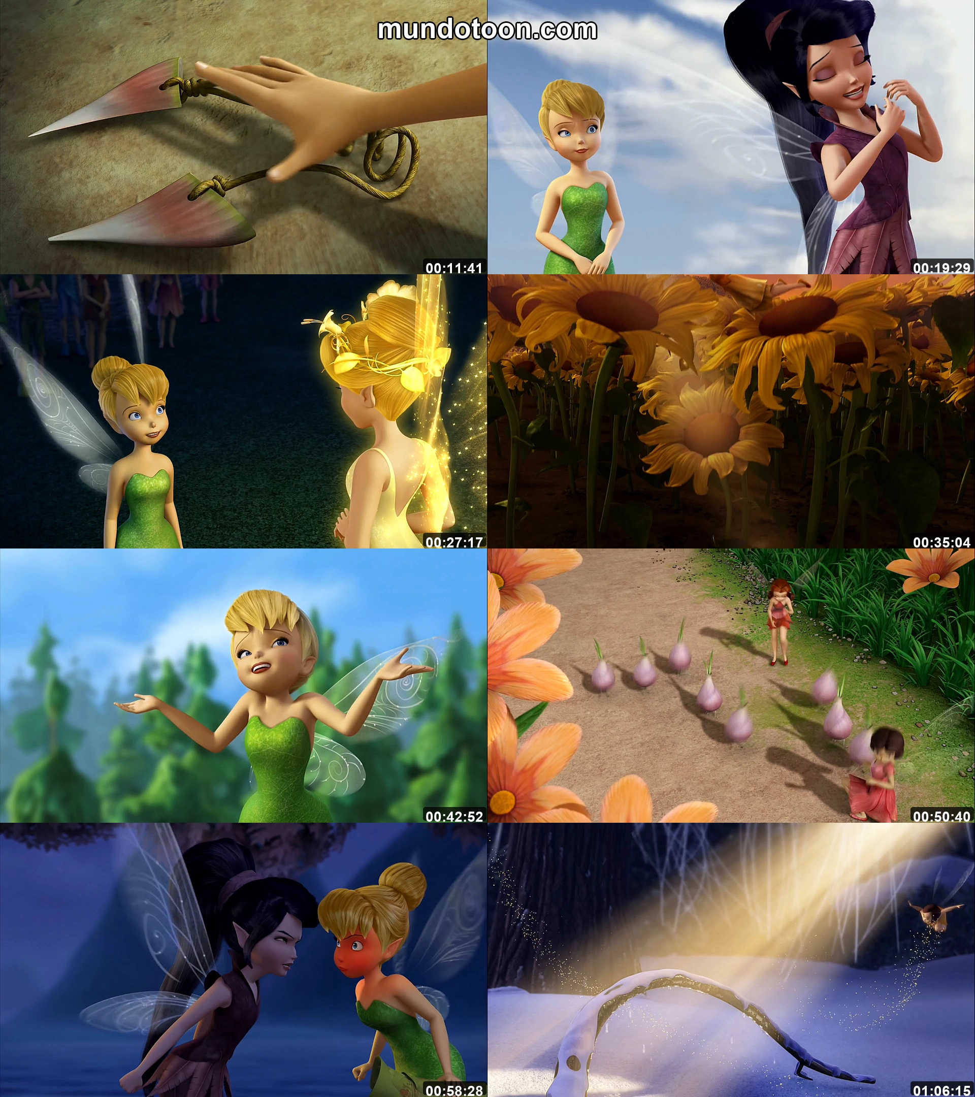 Collage de capturas de pantalla de Tinker Bell Collage de capturas de pantalla de Tinker Bell