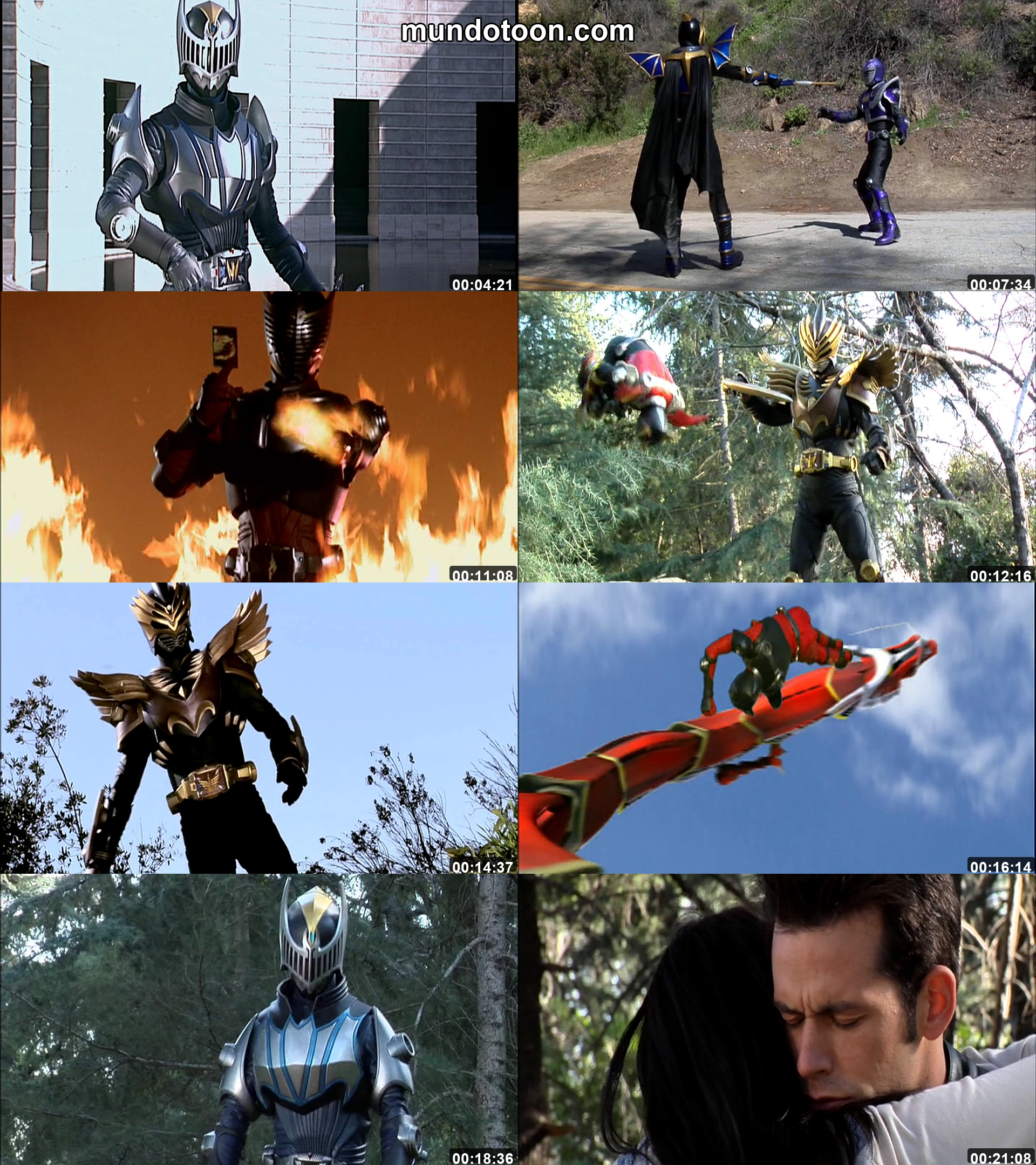 Collage de capturas de pantalla de Kamen Rider: Dragon Knight