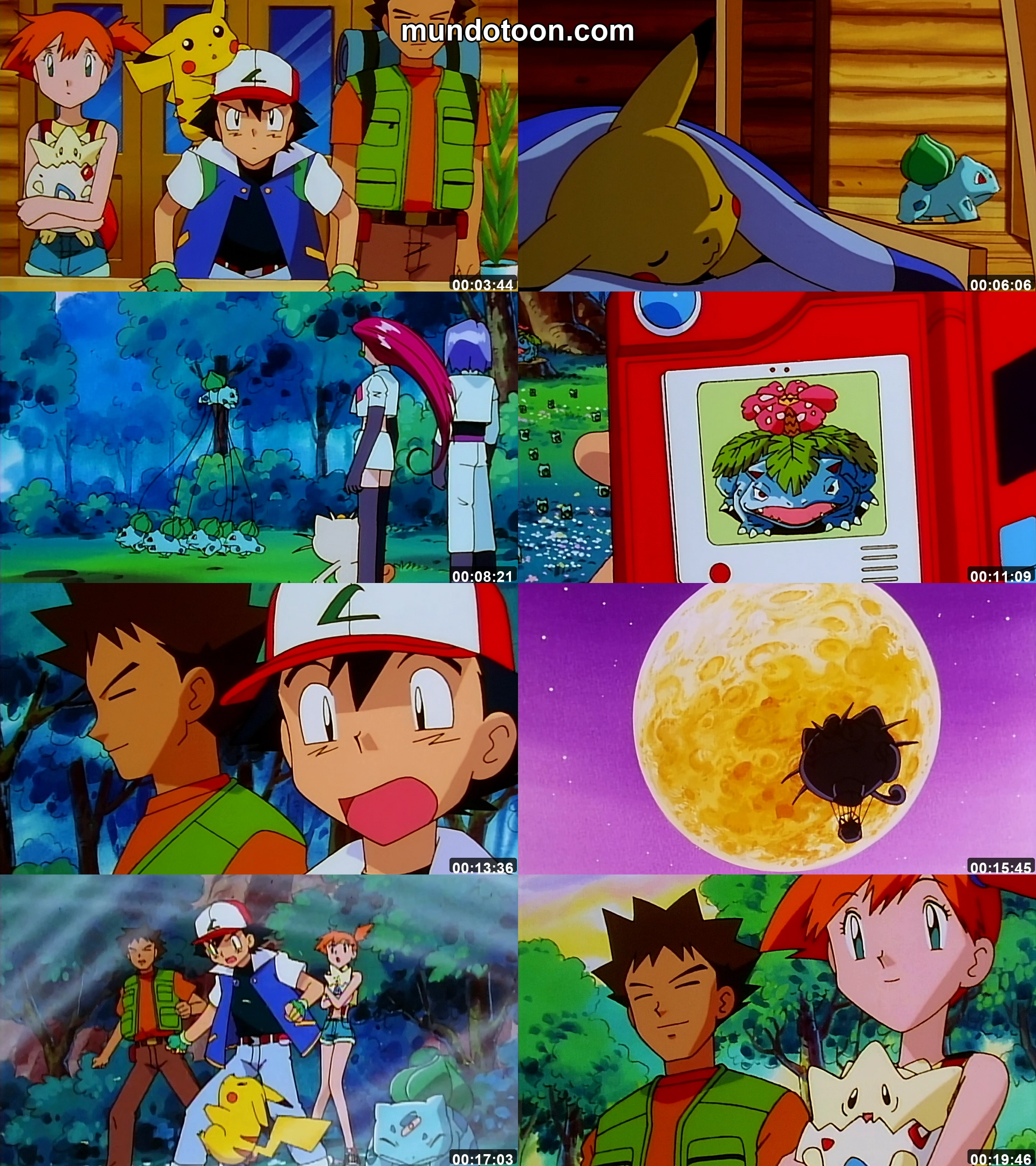 Collage de capturas de pantalla de Pokémon